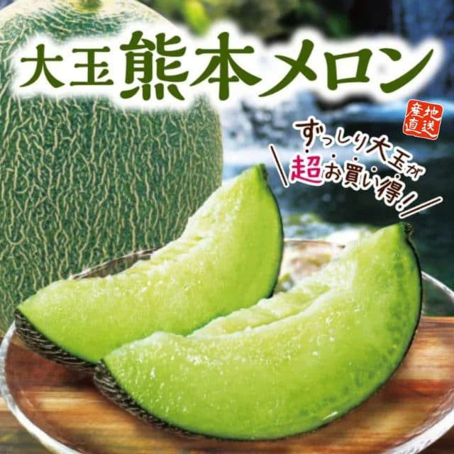 熊本県産「熊本メロン」肥後グリーン(1玉約1.5kg)